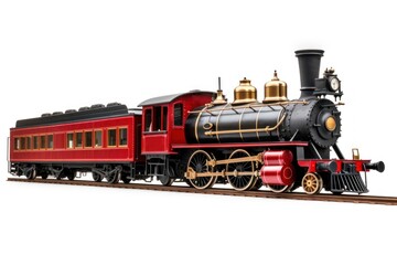 Naklejka premium Classic train locomotive vehicle railway.