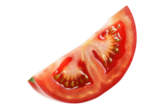 Sliced tomato isolated on transparent background