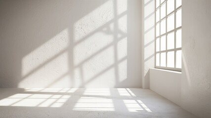White wall with sunlight shining from the window