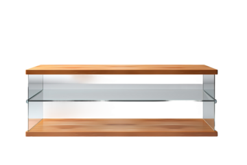 The Enchanted Wooden Shelf Duo on White or PNG Transparent Background.