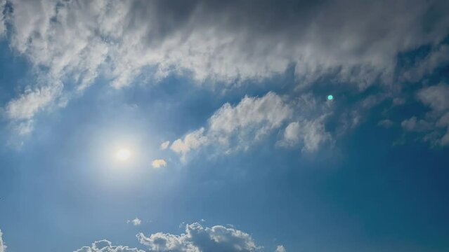 太陽と青空と大きな雲が消えるまで　タイムラプス