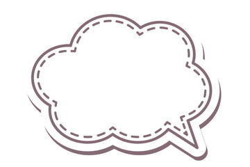 雲のステッカー風吹き出しのイラスト