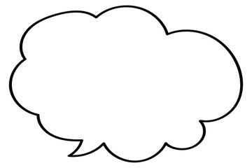 シンプルな雲形の手書きの吹き出し