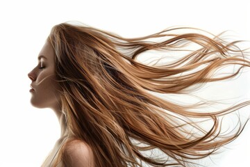 Fototapeta premium Woman with Long Flowing Brown Hair