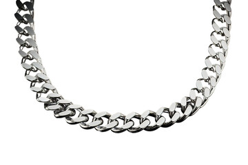 Whispers of Elegance: A Silver Chains Dance on White or PNG Transparent Background.