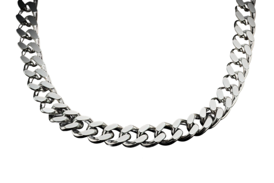 Whispers of Elegance: A Silver Chains Dance on White or PNG Transparent Background.