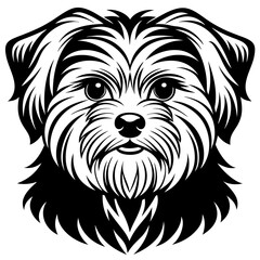 Maltese dog silhouette Vector and illustration isolated on white, design for laser cutting wall art and POD.