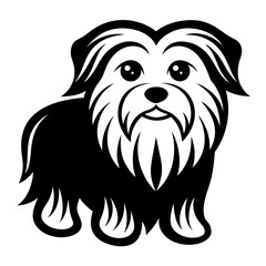 Maltese dog silhouette Vector and illustration isolated on white, design for laser cutting wall art and POD.