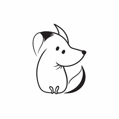 Maltese dog  cartoon Line art Vector and illustration isolated on white, design for laser cutting wall art and POD.