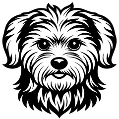 Maltese dog silhouette Vector and illustration isolated on white, design for laser cutting wall art and POD.