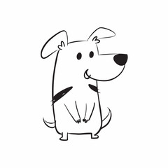 Maltese dog  cartoon Line art Vector and illustration isolated on white, design for laser cutting wall art and POD.