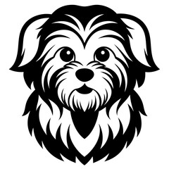 Maltese dog silhouette Vector and illustration isolated on white, design for laser cutting wall art and POD.