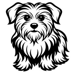 Maltese dog silhouette Vector and illustration isolated on white, design for laser cutting wall art and POD.