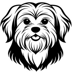Maltese dog silhouette Vector and illustration isolated on white, design for laser cutting wall art and POD.