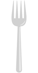 Stainless fork icon isolated on white