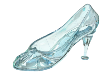 Glass slipper isolated on transparent background
