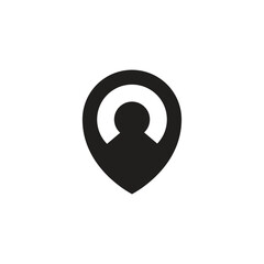vector icon of simple form of point of location, destination sign symbol vector