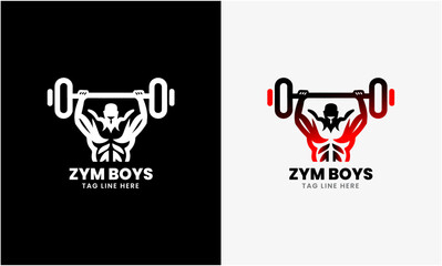 Gym logo icon, boy’s body finesse center, gym logo concept idea professional bodybuilding center, ladies & boy 