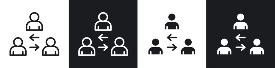 Mediator icon set. professional broker vector symbol. third party salesman sign. banker adviser sign. financial manager icon. trade mediate icon.