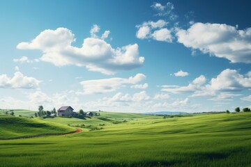 Farm landscape grassland outdoors.