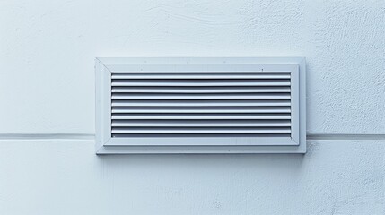 Close up of a plastic ventilation grid on a white wall