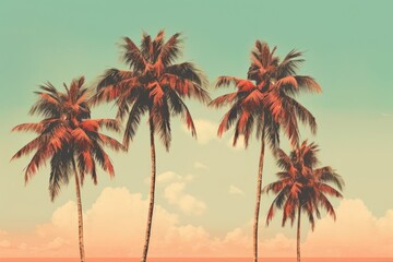 Palm tree with tropical flowers outdoors nature plant.
