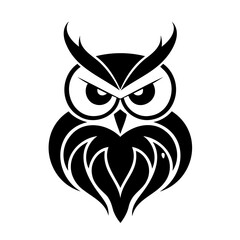 Fierce Owl Tribal Tattoo Design