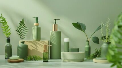Ecofriendly product comparison, earthy tones, green accents, promoting sustainability, clean design