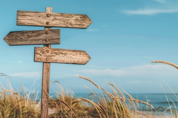 Wood signs mockup outdoors hardwood horizon.