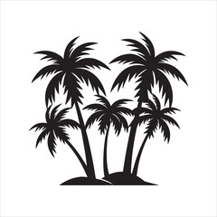 Fototapeta premium Palm Trees silhouette design vector art AI generated 
