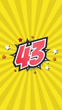 Animated Number 43 - Forty-Three - 43rd forty-third