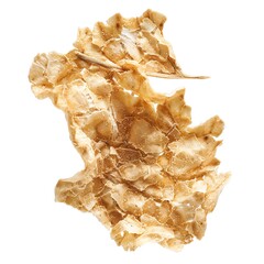 Detailed single oat flakes closeup isolated on white background Generative Ai