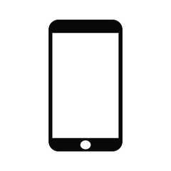Mobile phone with white screen on a white color background