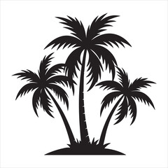 Fototapeta premium Palm Trees silhouette design vector art AI generated 