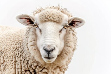 Fototapeta premium white sheep with white background