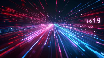 Obraz premium Abstract background with neon lines and light streaks.