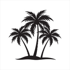 Fototapeta premium Palm Trees silhouette design vector art AI generated 