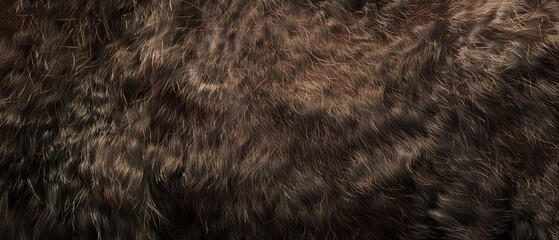 Naklejka premium Panoramic close-up, high detail scan of bison fur material, Generative AI