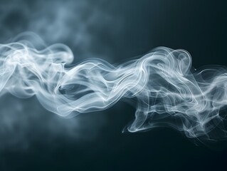 Fototapeta premium Delicate White Smoke Patterns Against Dark Background for Abstract Design Concept