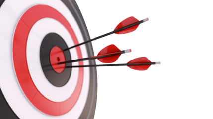 arrows in the center of a target