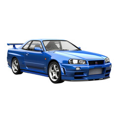 Fototapeta premium Name the image 'Blue Sports Car Isolated' for a clear and concise description