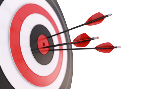 arrows in the center of a target