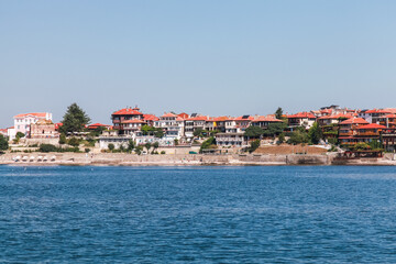 Naklejka premium Nessebar seaside view. Landscape photo taken on a sunny summer day