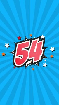 Animated Number 54 - Fifty-Four - 54th fifty-fourth