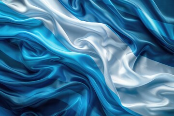 Obraz premium Abstract digital background or texture design of argentinian flag colors, Argentina national country symbol illustration wavy silk fabric background