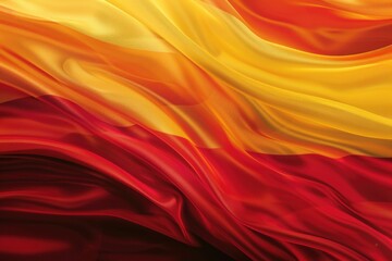  Abstract digital background or texture design of Spanish flag colors, Spin national country symbol illustration wavy fabric background