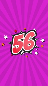 Animated Number 56 - Fifty-Six - 56th fifty-sixth