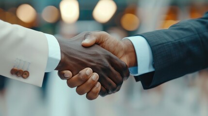 Job Promotion: Businessman Congratulating Colleague on Work Achievement in Office Meeting