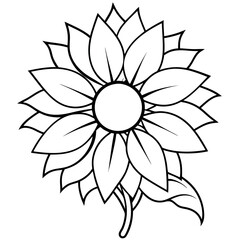 Children's coloring page of sunflower flowers
