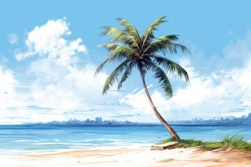 Coconut tree beach outdoors nature.